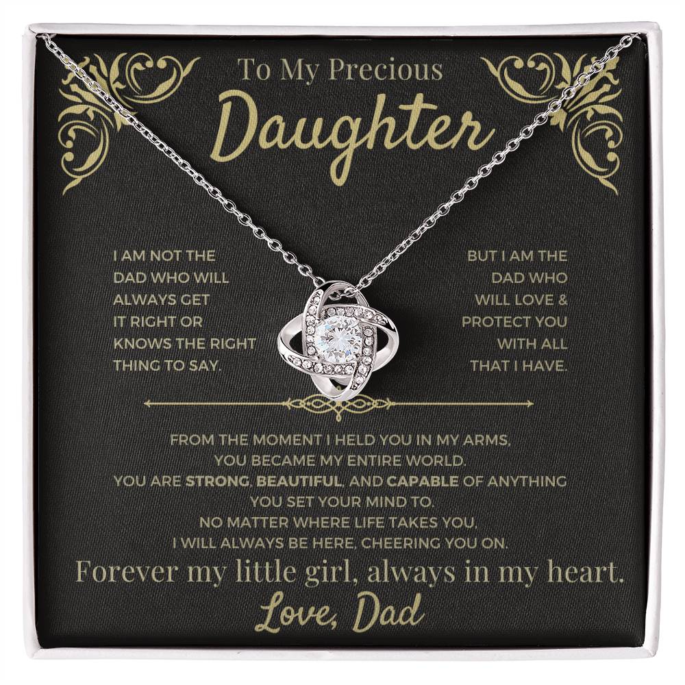 To My Daughter - Love Dad Beautiful Love Knot Necklace