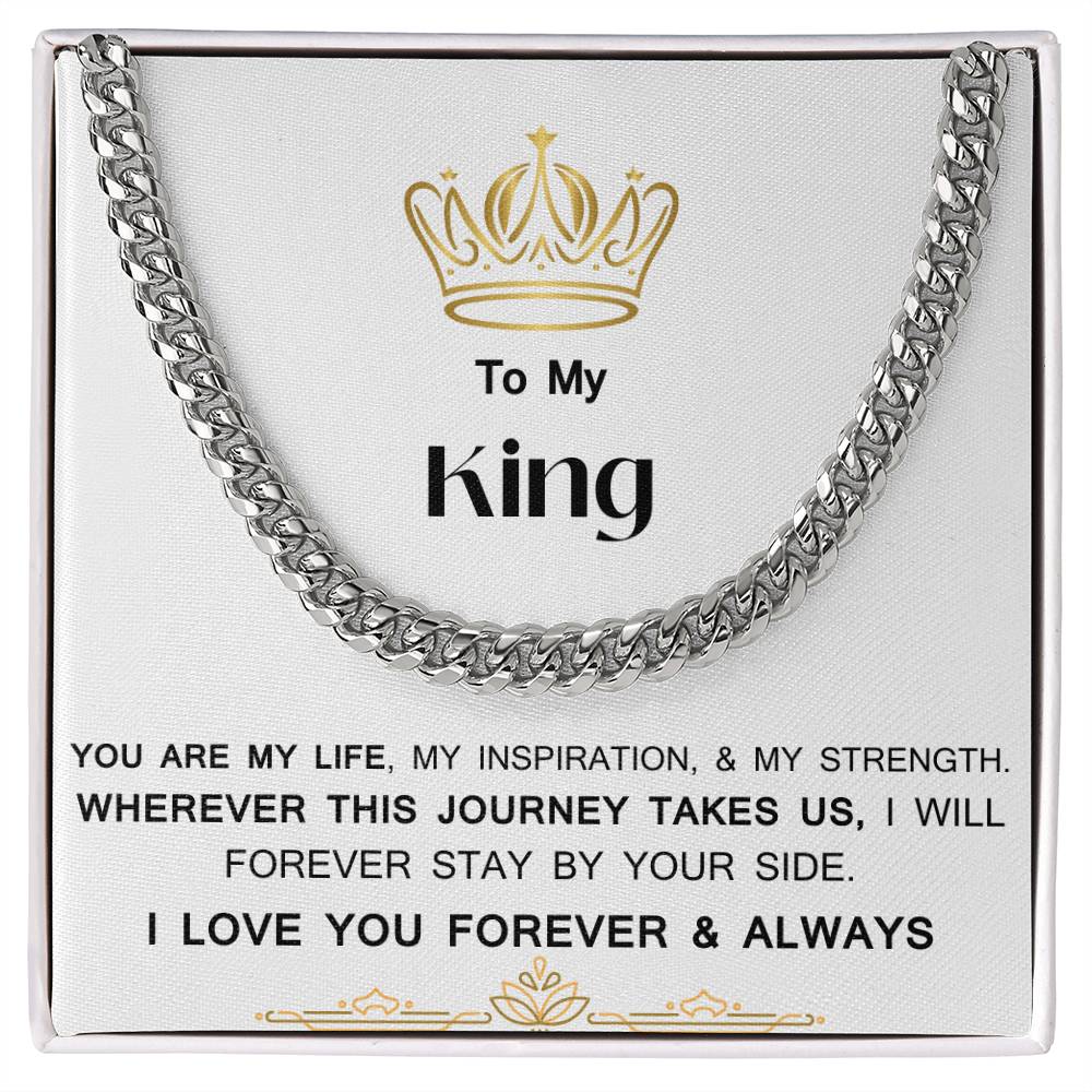 To My King Cuban Link Necklace Valentine's Day Soulmate Anniversary