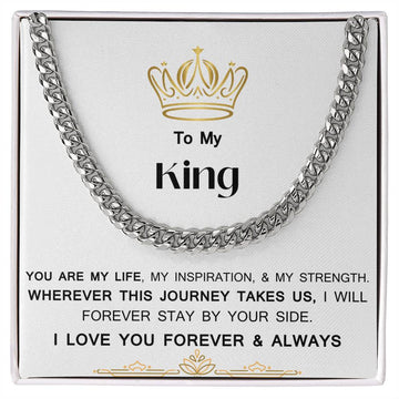 To My King Cuban Link Necklace Valentine's Day Soulmate Anniversary