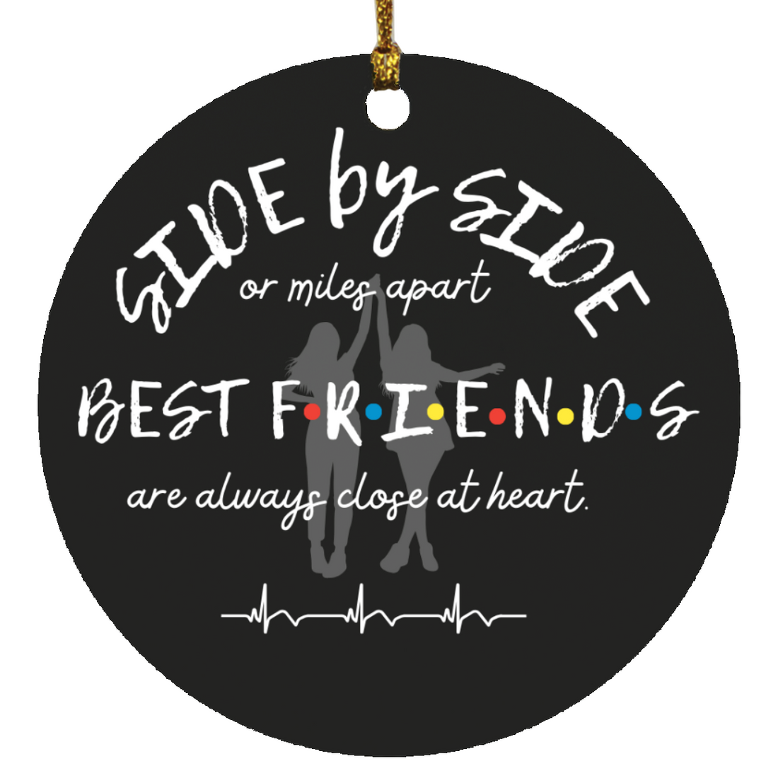 Friendship Ornament, Bestfriend Ornament, Christmas Ornament, SidebySide ornament, Bestie Ornament, Friends ornament, miles apart ornament