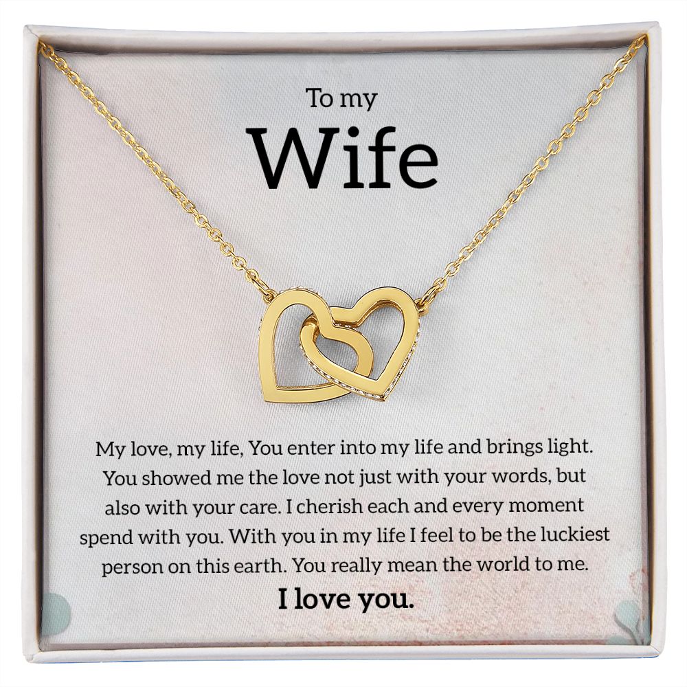 My Wife | You mean the world to me - Interlocking Hearts necklace